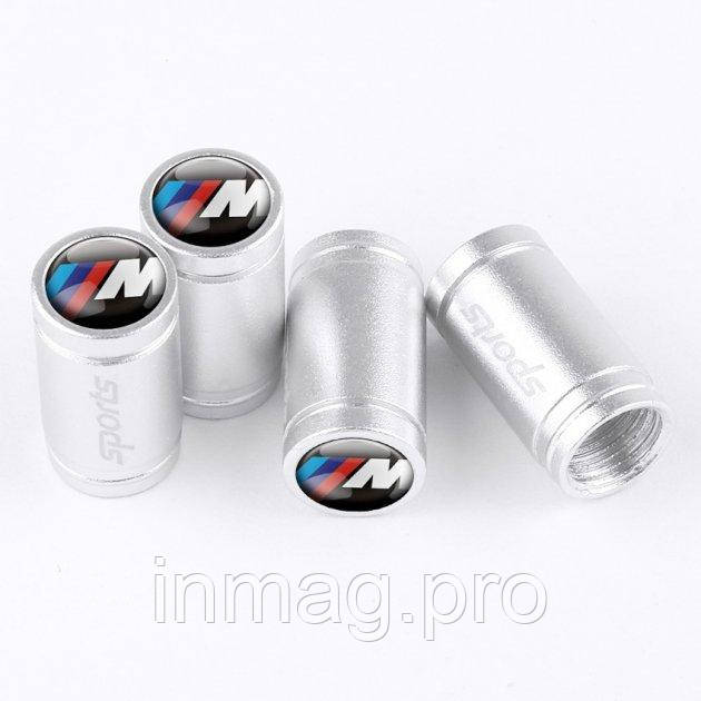 Ковпачки на ніпель із логотипом BMW M Alitek Sports Silver БМВ М, 4 шт.