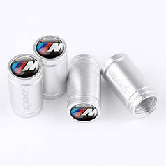 Ковпачки на ніпель із логотипом BMW M Alitek Sports Silver БМВ М, 4 шт.