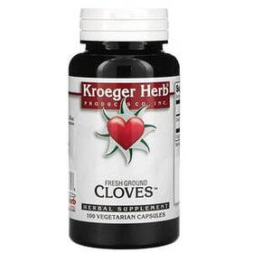 Свіжозмелена гвоздика (Cloves) Kroeger Herb Co, 100 капсул