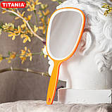 Дзеркало косметичне овальне з ручкою апрікот TITANIA art.1530L, фото 7
