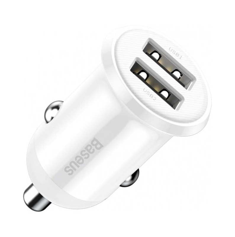 Автомобільний зарядний пристрій Baseus Grain Pro 4.8 A 2 USB White