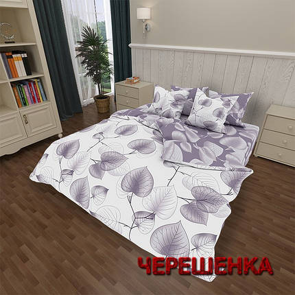 Тканина для постільної білизни Бязь "Gold" Lux GL1716 (A+B) - (50м+50м) з листками, фото 1