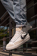 Мужские кроссовки Nike Blazer Mid Кожаные Белые