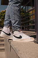 Мужские кроссовки Nike Blazer Mid Кожаные Белые