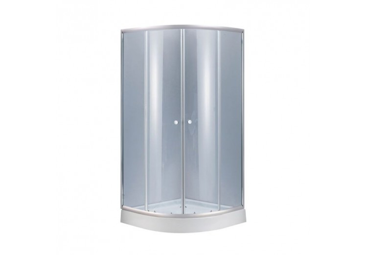 Душова кабіна 80х80 см півкругла з піддоном 15 см