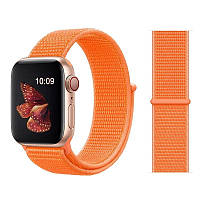 Ремешок для Apple Watch Series  42/44 mm нейлоновый мягкий дышащий сменный ремешок Оранжевый