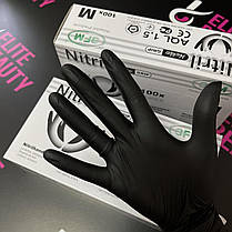 Нітрилові рукавички ДУЖЕ ЩІЛЬНІ BLACK PREMIUM 100 штук в упаковці, фото 3
