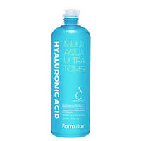 Тонер с гиалуроновой кислотой FarmStay Hyaluronic Acid Multi Aqua Ultra Toner 500 ml