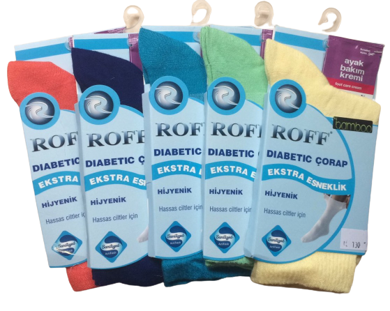 Жіночі шкарпетки для діабетиків ROFF 36-39, різні кольори Чорний