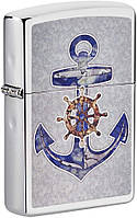 Зажигалка Zippo Nautical Lighters High Polish Chrome Fusion Anchor