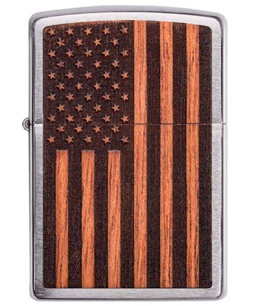 Запальничка Zippo Woodchuck USA American Flag Pocket Lighter, Multi, One Size