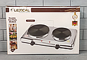 Двоконфорочна електроплита Lexical LHP-2704 (2200 ВТ) Плита електрична настільна, фото 6