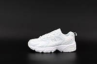 Белые женские кроссовки в стиле нью беланс спортивные удобные практичные однотонные кроссовки белого цвета