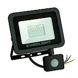 Прожектор світлодіодний із датчиком руху EVROLIGHT FM-01D-30 30 W 6400 K, фото 3