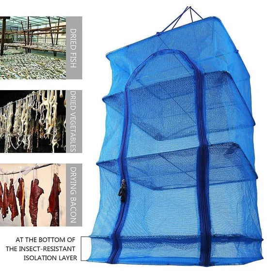 ОПТ Сітка для сушіння риби грибів овочів і фруктів сушарка на повітрі, Підвісна сушарка 35х35х75 3 секції, фото 1