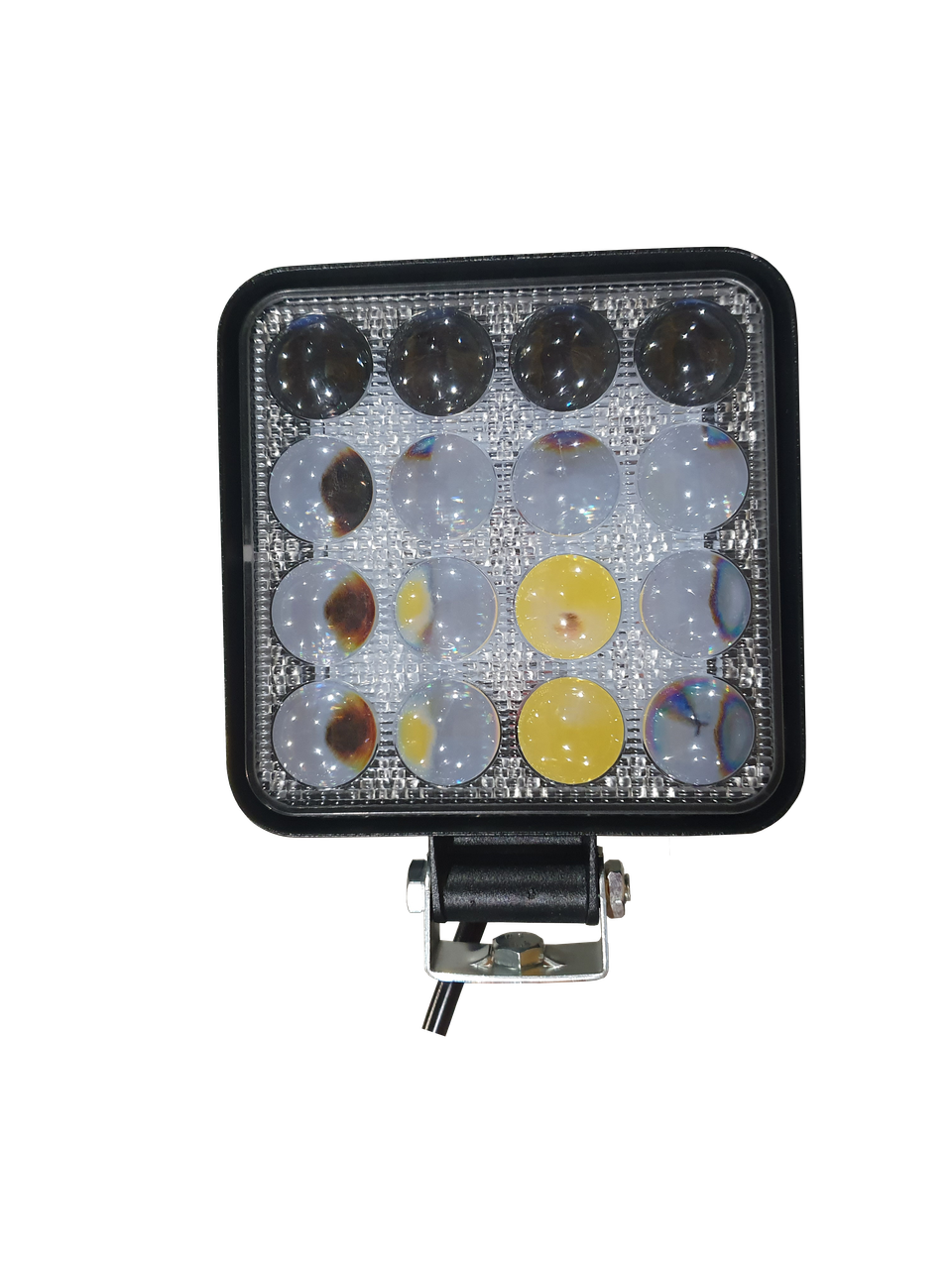 Фара LED квадратна 48W 6000K 3D лінза (16 діодів) (11см х 11см х 1.5см) (полегшений КОРПУС), фото 1