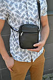 Сумка шкіряна МУЖЧНА через плече/Мессенджер шкіряний на 3 відділення Барсетка шкіра, фото 6