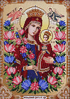 Набір для вишивання бісером Ікона Божої Матері Нев'яне Колір Богородиця релігія заготівля 21x30 см