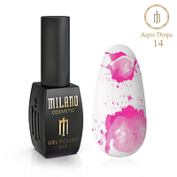 Гель лак Аква краплі AQUA DROPS Milano 8 ml №14 рожевий акварельний лак на спиртовій основі