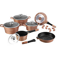 Набір посуду Royalty Line RL ES-1014M з антипригарним покриттям 14 предметів Copper (SHiz13006)