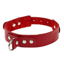 Нашийник з натуральної шкіри Slash Obediense, Red