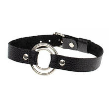 Нашийник з натуральної шкіри Slash Double Target, Black
