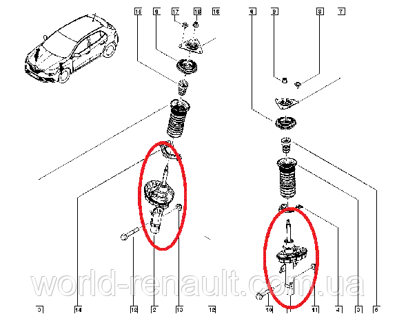 Renault (Original) 543025418R — передній амортизатор Renault Megane 4 с 2016 р., фото 2