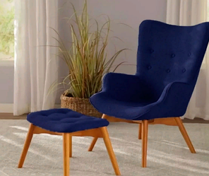 Крісло м'яке СДМ-Груп Флоріно з банкеткою, колір синій