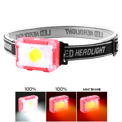 Велоліхтар + налобний 1302+COB (white+red), велокріплення, 3xAAA