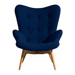 Крісло дизайнерське м'яке СДМ-Груп Флоріно, ніжки бук, колір синій