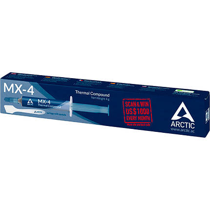 Термопаста зі шпателем Arctic MX-4 (ACTCP00031B), 4 грам, паста арктік мх4, фото 2