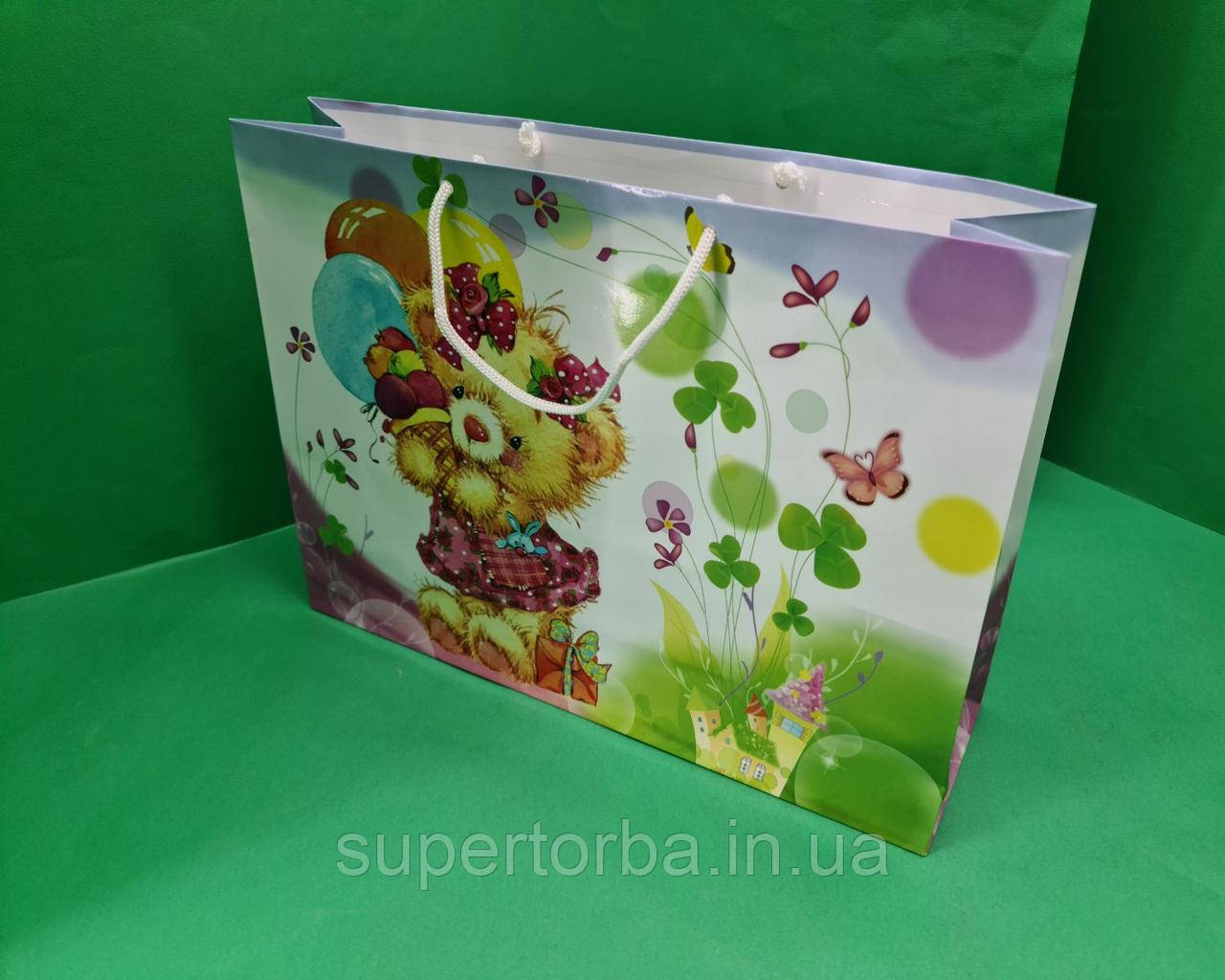 Паперовий великий горизонтальний пакет 36/22/10 (артBG-066) (12 шт.), фото 1