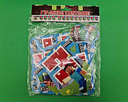 Паперова гірлянда ''З Днем народження'' Майнкрафт 1 упаковка