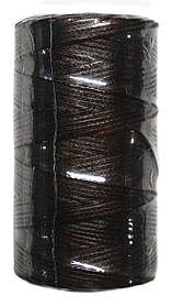 Нитка універсальна плоска вощена для ручного шиття підошви, взуття, шкіри Coats 1,0мм 100м. Темно коричневий 9