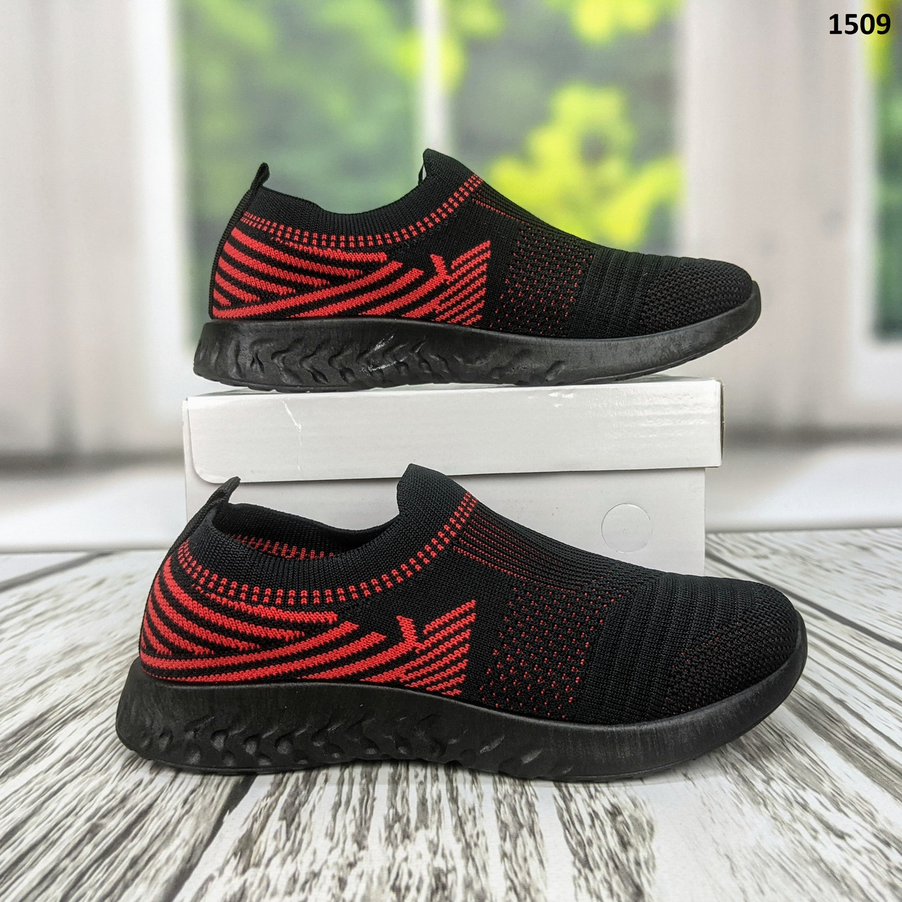 Кросівки мокасини чорні з червоними смужками для хлопчика Alemy Kids