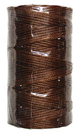 Нитка універсальна плоска вощена для ручного шиття підошви, взуття, шкіри Coats 1,0мм 100м. Світло коричневий 12