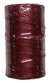 Нитка універсальна плоска вощена для ручного шиття підошви, взуття, шкіри Coats 1,0мм 100м. Бордовий 13