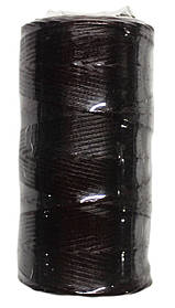 Нитка універсальна плоска вощена для ручного шиття підошви, взуття, шкіри Coats 1,0мм 100м. Темно коричневий 15