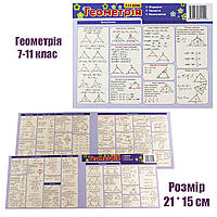 Картонка-подсказка Геометрия 7-11 класс А5 формат (21х15 см) ZIRKA 66447