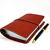 Блокнот коричневий мідорі Midori А6 шкіряний натуральна шкіра, жорстка шкіра, фото 9