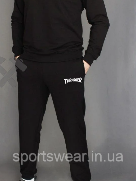 Штани Thrasher чоловічі Спортивні Брюки трикотажні Трашер сірі, чорні Трешер, спортивки Тррєшєр з кишенями