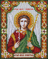 Набор для вышивания бисером Икона Образ Святой Ангел-Хранитель частичная выкладка, Чехия, 10x12 см