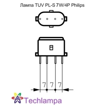 Лампа бактерицидна TUV PL-S 7W/4P Philips