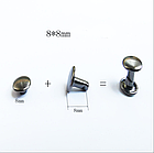 Хольнітени для шкіри двосторонні Закльопки Графіт 8*8мм 10шт (CHL008), фото 2