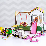 "Дитячий майданчик New" набір лялькових меблів NestWood для LOL рожево-жовтий, фото 4