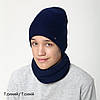 Тепла Доросла універсальна зимова шапка із півшерсті на флісі, фото 7