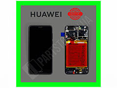 Дисплей Huawei Honor 8 Black (02350USN) сервісний оригінал у зборі з рамкою, акб і датчиками