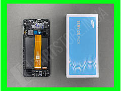 Дисплей Samsung A125 Black A12 2020 (GH96-14116А) сервісний оригінал у зборі з рамкою