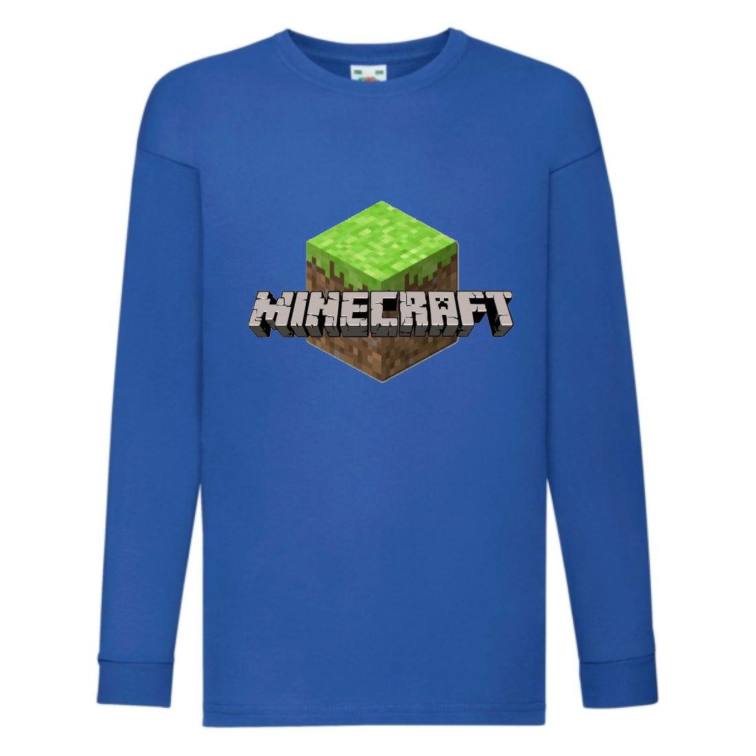 Лонгслив реглан Майнкрафт (Minecraft 002) розмір 116-128-140-152-164 синій