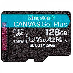 Карта пам`яті microSDXC Kingston Canvas Go Plus A2 V30 128Gb  (UHS-1 U3) (R-170Mb/s)
